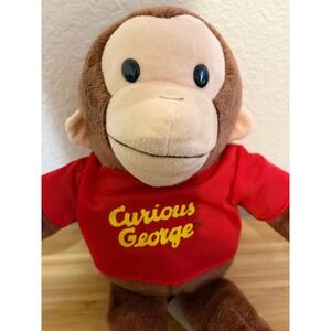 Curious George Plush Monkey Stuffed Animal Red Shirt Brown 12 Inch Toy